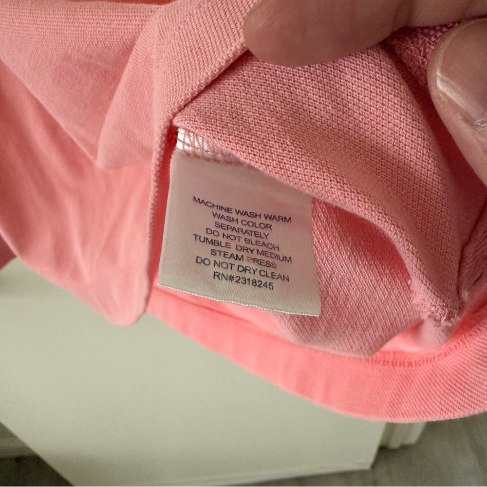 Vineyard Vines Classic Polo Shirt Men’s L Pink Whale Logo Cotton Short Sleeve - Picture 4 of 6